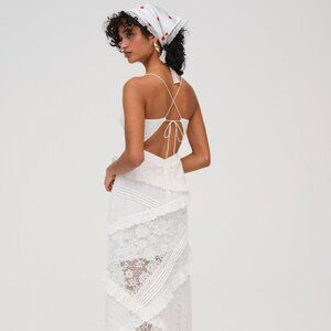 For Love & Lemons Rosalyn Maxi Dress /White/ Available in XS and S